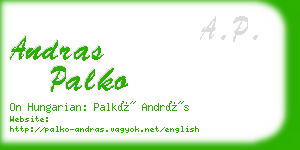 andras palko business card