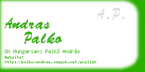 andras palko business card